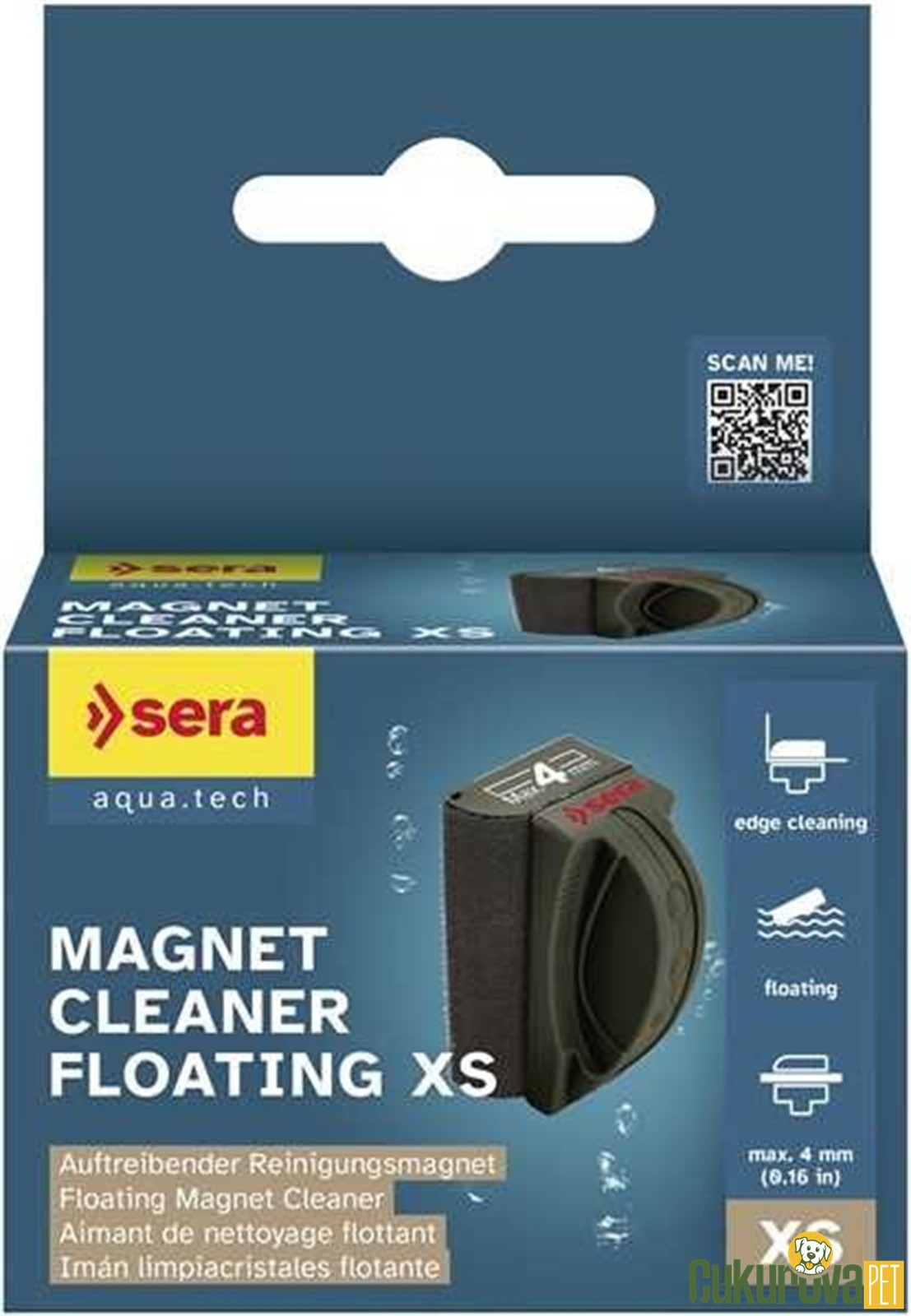Sera Magnet Cleaner Floating Yüzen Mıknatıslı Cam Sileceği Xs