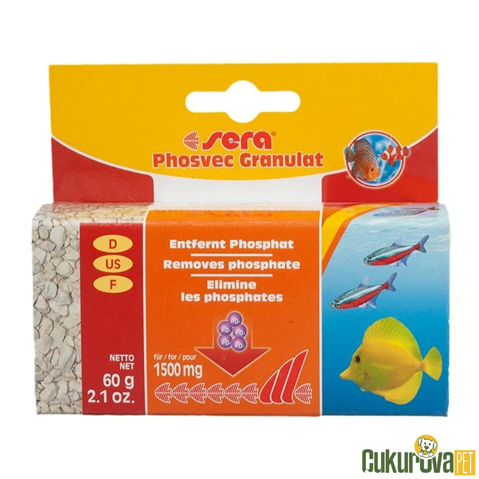 Sera Phosvec Granulat Akvaryum Fosfat Gi̇deri̇ci̇ 60 Gr