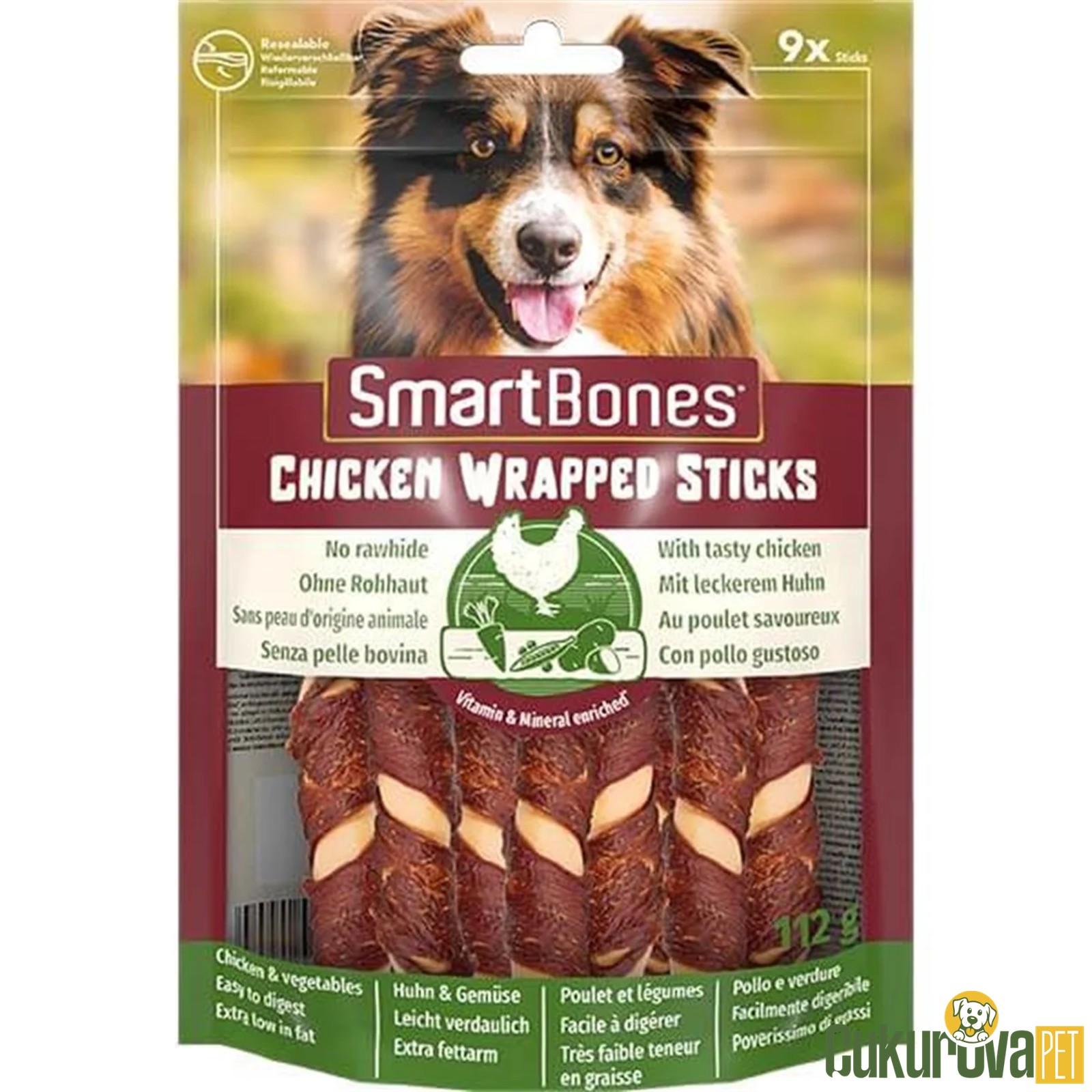 Smart Bones Tavuk Sargılı Stick Mini Köpek Ödülü 112 Gr - 9 Adet