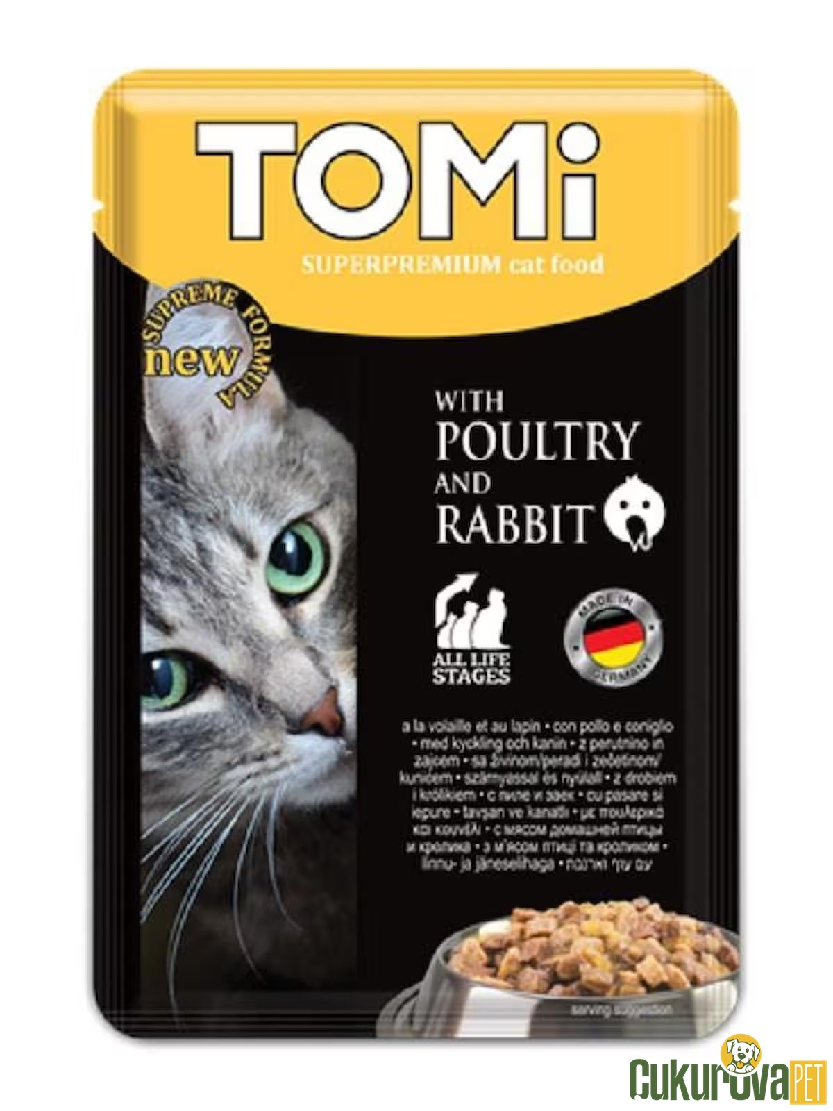 Tomi Pouch Kümes Hayvanlı Ve Tavşanli Yetişki̇n Kedi̇ Yaş Maması 100 Gr