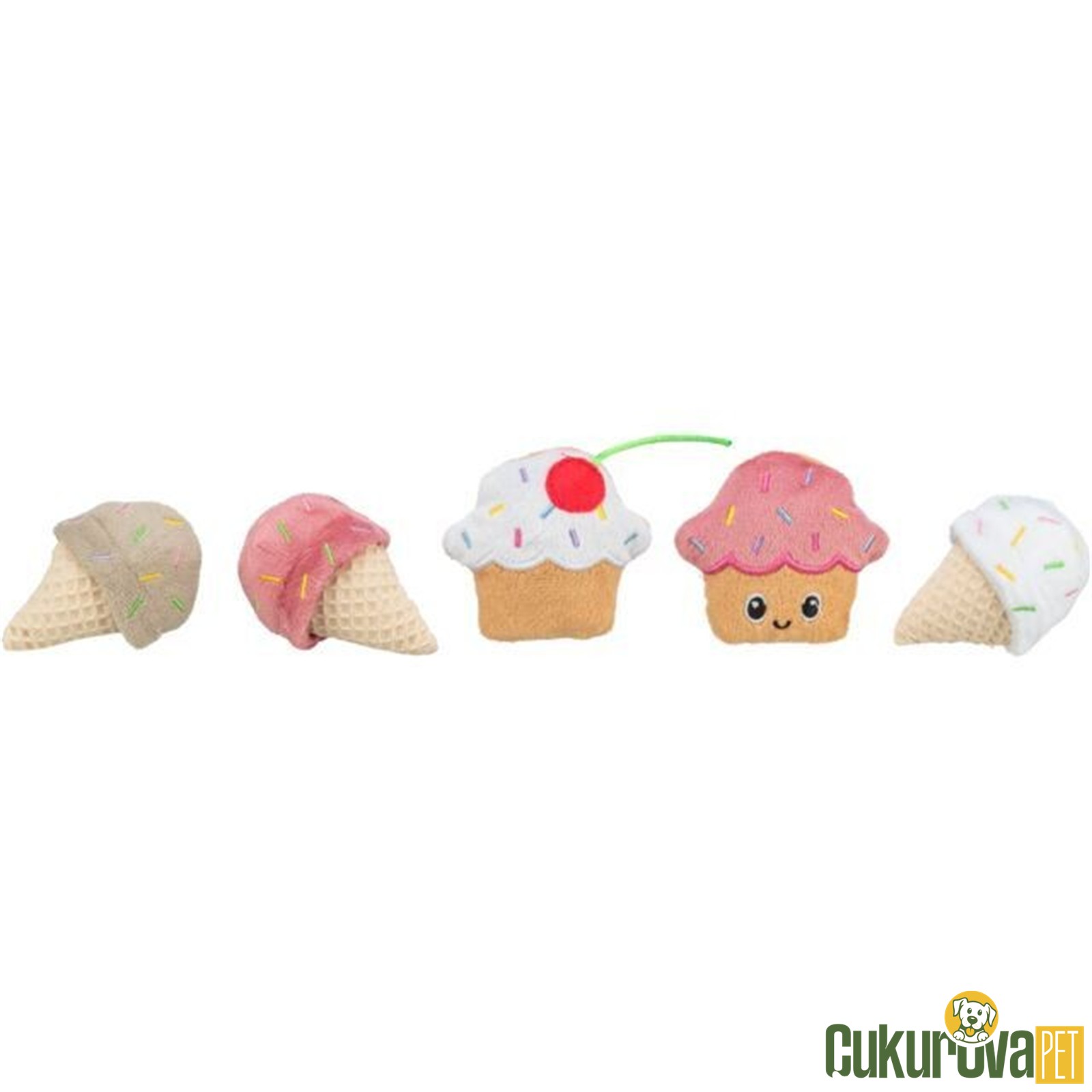 Trixie Kedi̇ Oyuncağı Dondurma Ve Kek Şekli̇nde Peluş Kedi̇otlu 7 Cm