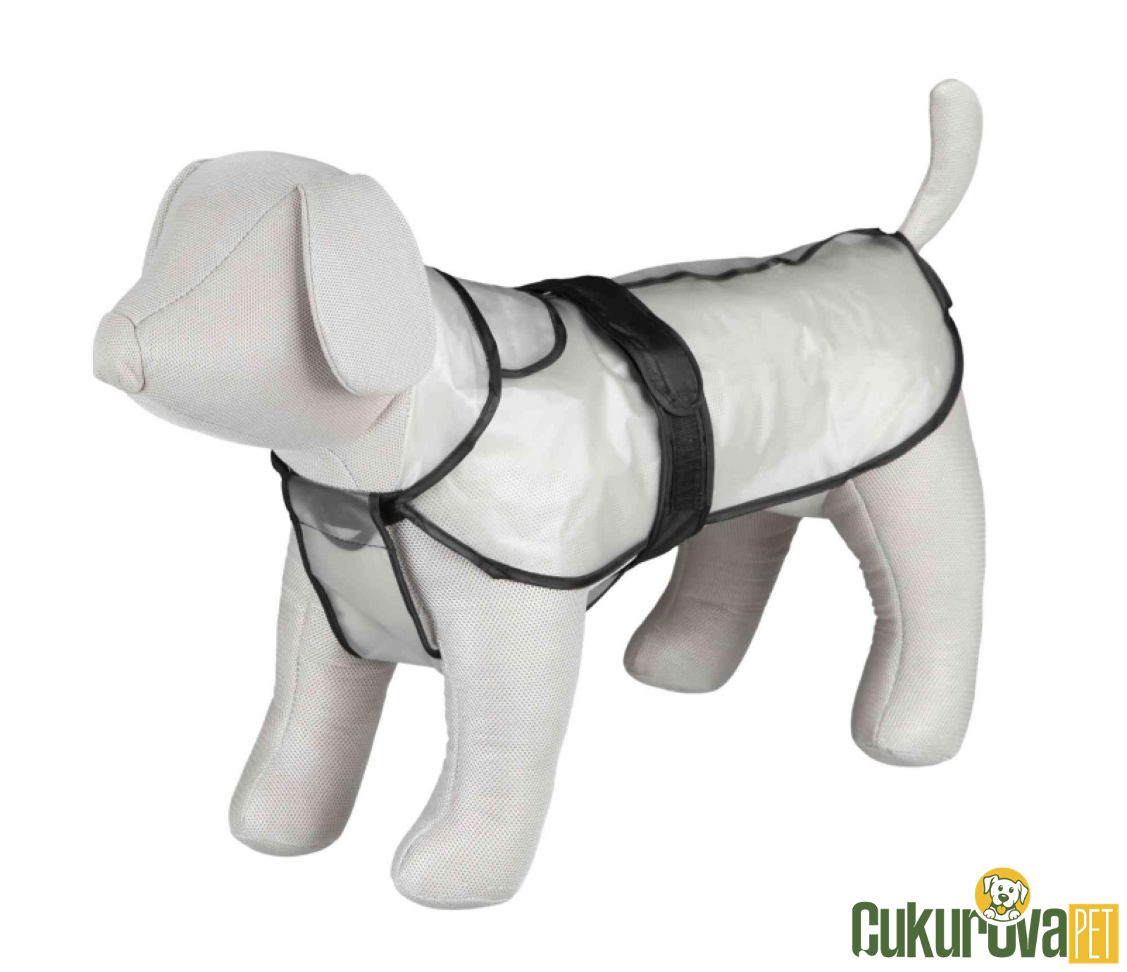 Trixie Köpek Yağmurluk Transparan Şeffaf Si̇yah Bi̇yeli̇ M - 46 Cm