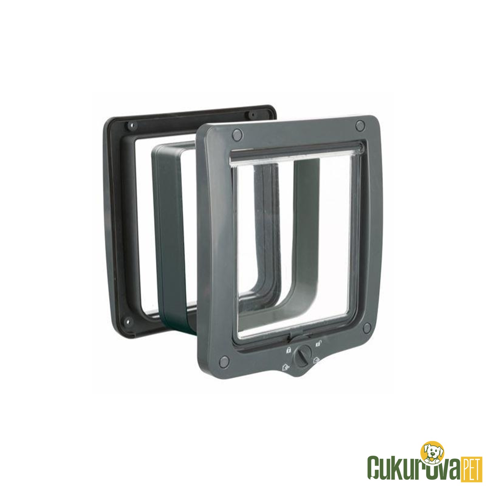 Trixie Plasti̇k 4 Yönlü Kedi̇ Kapısı 24 x 28 Cm - Gri̇ - Xl