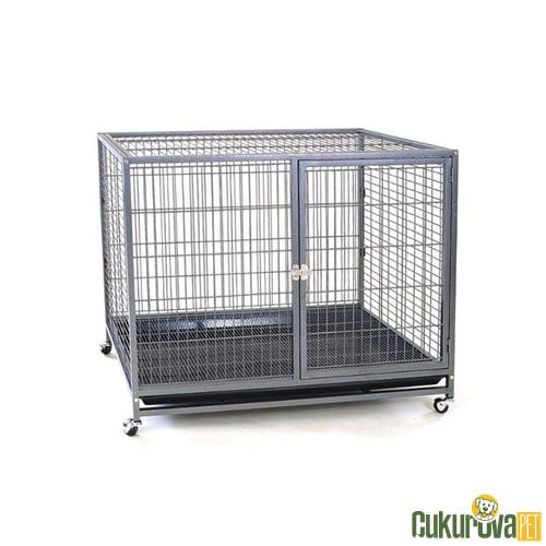 DAYANG 074 GALVENİZ TEKERLEKLİ KÖPEK KAFESİ 110 x 70 x 90 CM