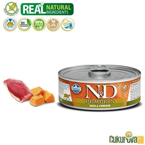 N & D BALKABAKLI TAHILSIZ ÖRDEKLİ YETİŞKİN KEDİ KONSERVESİ 80 GR