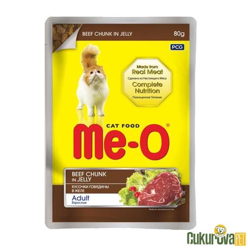 MEO POUCH JÖLE İÇİNDE DANA ETLİ KEDİ YAŞ MAMASI 80 GR