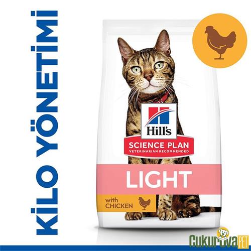HILL'S SCIENCE PLAN LIGHT TAVUKLU YETİŞKİN KEDİ MAMASI 1.5 KG 