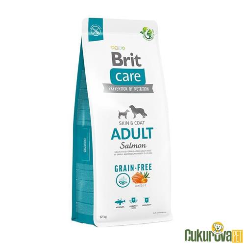 BRIT CARE SKIN & COAT TÜM IRKLAR İÇİN SOMONLU TAHILSIZ YETİŞKİN KÖPEK MAMASI 12 KG