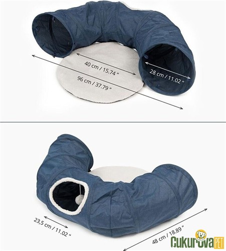 Catit Vesper Yastıklı Kedi Tüneli Mavi 96 Cm