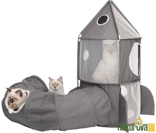 Catit Vesper Uzay Gemisi Kedi Tüneli Gri 50 x 50 x 90 Cm