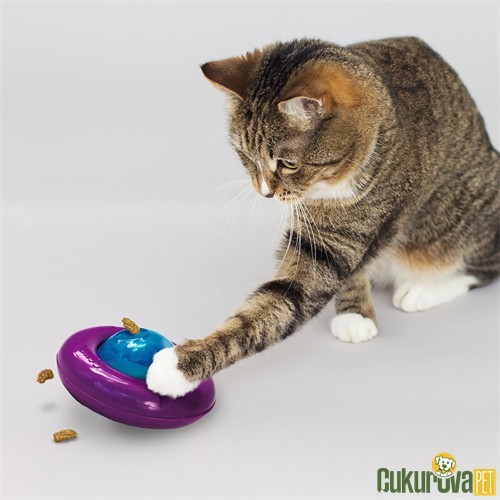 Kong Infused Kedi Otlu ve Zilli Ödül Hazneli Kedi Oyuncağı 10 Cm