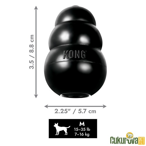 Kong Extreme Ödül Hazneli Kauçuk Köpek Oyuncağı Siyah - M / 8.8 Cm