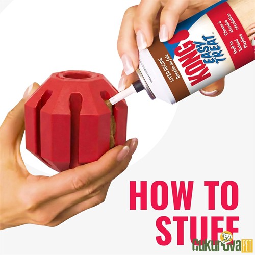 Kong Stuff -A - Ball Ödül Hazneli Köpek Oyuncağı Kırmızı - M / 7.5 Cm