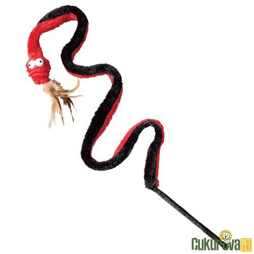 Kong Peluş Tüylü Yılan Kedi Oltası 130 Cm