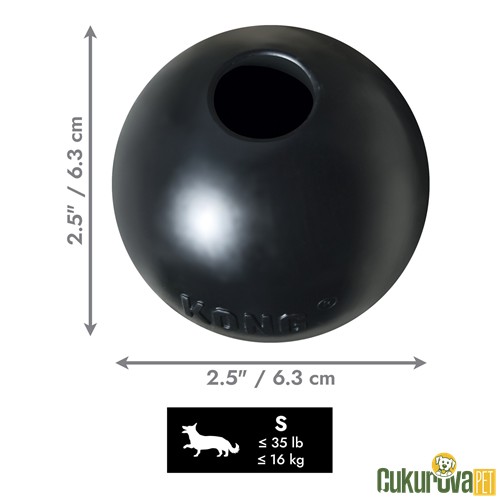 Kong Ball Extreme Plastik Top Köpek Oyuncağı Siyah S - 6 Cm
