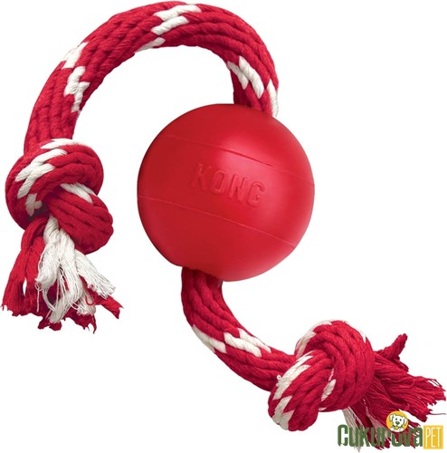 Kong Ball Kauçuk İpli Top Köpek Oyuncağı Kırmızı - S / 6.5 Cm