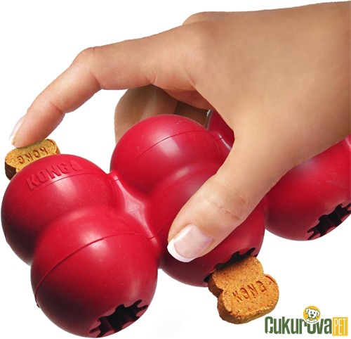 Kong Goodie Ribbon Ödül Hazneli Köpek Oyuncağı Kırmızı - S / 13 Cm