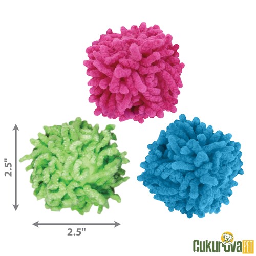 Kong Active Mi̇krofi̇ber Peluş Kedi Topu Karışık Renki 4.5 Cm - 1 Adet