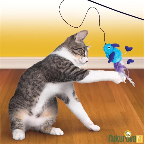 Kong Peluş Oyuncaklı Kedi Oltası Karışık Çeşitli 47 Cm - 1 Adet