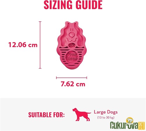 Kong ZoomGroom Kauçuk Tarak Köpek Oyuncağı Pembe - L / 12 Cm