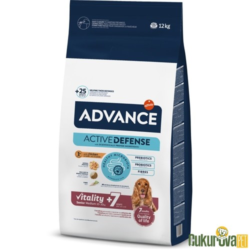 ADVANCE SENIOR MEDIUM TAVUKLU YAŞLI KÖPEK MAMASI 12 KG