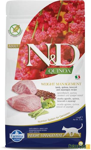 N & D KINOA WEIGHT MANAGEMENT LIGHT KUZU ETLİ KEDİ MAMASI 5 KG