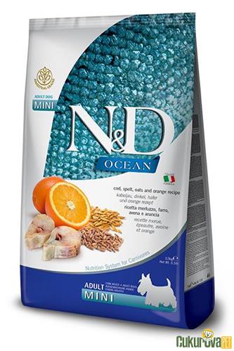 N&D OCEAN BAL KABAKLI MORİNA BALIKLI VE PORTAKALLI KÜÇÜK IRK YETİŞKİN KÖPEK MAMASI 2.5 KG