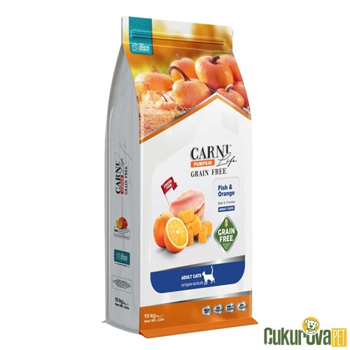 CARNI LIFE PUMPKIN TAHILSIZ BALIK & PORTAKALLI YETİŞKİN KEDİ MAMASI 10 KG