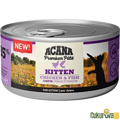 ACANA PREMIUM PATE TAVUKLU VE BALIKLI EZME YAVRU KEDİ KONSERVESİ 85 GR
