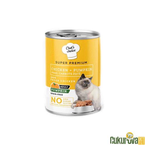 CHEF'S CHOICE TAVUKLU VE BAL KABAKLI TAHILSIZ EZME YETİŞKİN KEDİ KONSERVESİ 400 GR