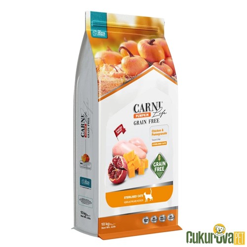 CARNI LIFE PUMPKIN TAHILSIZ TAVUKLU & NARLI KISIRLAŞTIRILMIŞ KEDİ MAMASI 10 KG