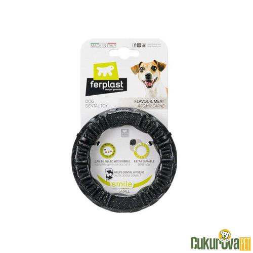 FERPLAST KÖPEK OYUNCAK SMILE AROMALI HALKA - S - SİYAH