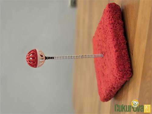 C.P. KEDİ PELUŞ TÜYLÜ HACIYATMAZLI OYUNCAK 15 x 15 x 15 CM - KIRMIZI