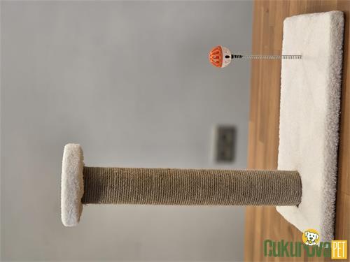 C.P. KEDİ TIRMALAMA TAHTASI HACIYATMAZLI 40 x 25 x 40 CM - KREM RENGİ