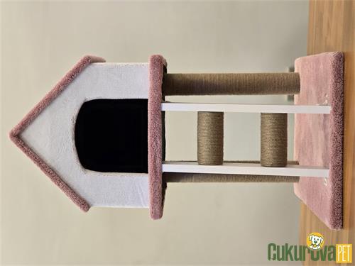 C.P. KEDİ EVİ 2 KATLI MERDİVENLİ 40 x 50 x 80 CM - PEMBE