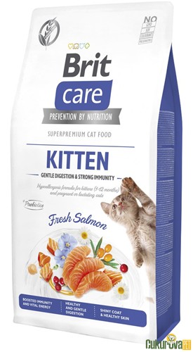 Brit Care Gentle Digestion & Strong Immunity Somonlu Tahılsız Yavru Kedi Maması 7 Kg