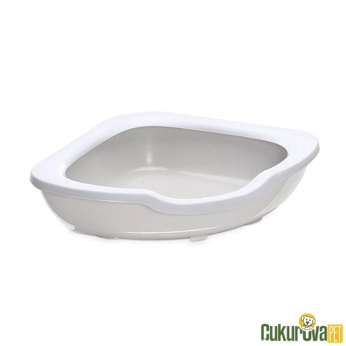 IMAC FRED AÇIK KÖŞE KEDİ TUVALETİ BEJ / BEYAZ - 51 x 51 x 15.5 CM