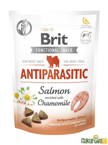 BRIT ANTIPARASITIC SOMONLU VE PAPATYALI ANTİPARAZİTER KÖPEK ÖDÜL TABLETİ 150 GR