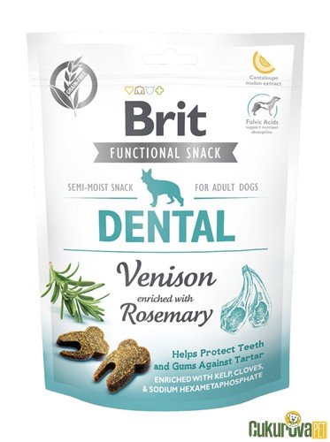 BRIT DENTAL BİBERİYE VE GEYİK ETLİ DİŞ SAĞLIĞI İÇİN KÖPEK ÖDÜLÜ 150 GR