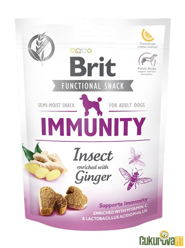 BRIT IMMUNITY ZENCEFİLLİ VE LARVA PROTEİNLİ BAĞIŞIKLIK DESTEKLEYİCİ KÖPEK ÖDÜLÜ 150 GR