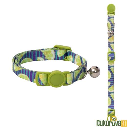 EASTLAND PLASTİK KEDİ BOYUN TASMA LİMON DESENLİ 22 - 30 CM