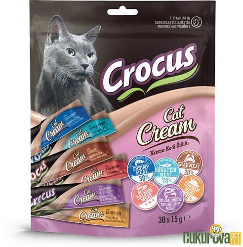 CROCUS MULTIPACK 6 ÇEŞİT KARIŞIK KREMA KEDİ ÖDÜLÜ 30 x 15 GR