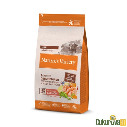Nature's Variety Somonlu Mini Irk Yetişkin Tahılsız Köpek Maması 1.5 Kg