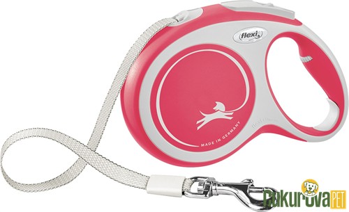 Flexi Comfort Şerit Otomatik Köpek Gezdirme Kayışı Kırmızı - Gri / L - 8 M