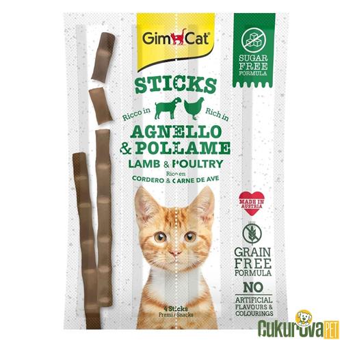 GIMCAT STICKS KUZU ETLİ TAVUKLU TAHILSIZ ÖDÜL ÇUBUKLARI 20 GR