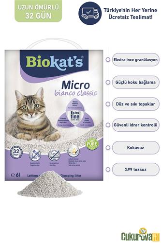 BIOKAT'S KEDİ KUMU MICRO BIANCO CLASSIC 6 L