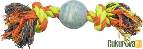 Trixie Dental Kauçuk Toplu İp Köpek Oyuncağı Karışık Renkli - 36 Cm