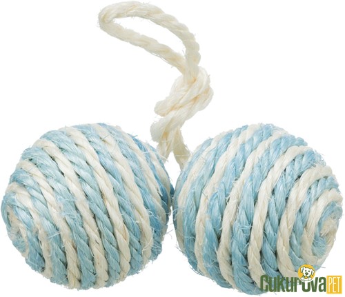 Trixie İp Sargılı İkili Kedi Topu Karışık Renkli 4.5 Cm