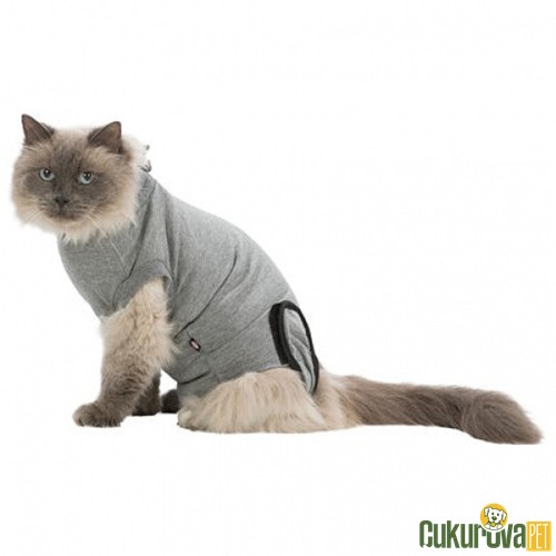 Trixie Gövde Koruyucu Kedi Kıyafeti S - M Gri