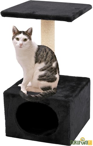 Karlie Ametist Tırmalama Tahtalı Kedi Evi Siyah 30 x 30 x 55 Cm
